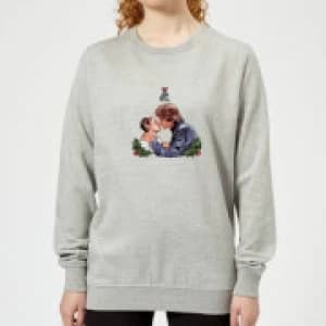 Star Wars Mistletoe Kiss Womens Christmas Sweatshirt - Grey - 3XL