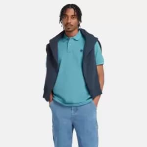 Timberland Millers River Pique Polo Shirt For Men In Blue Blue, Size L