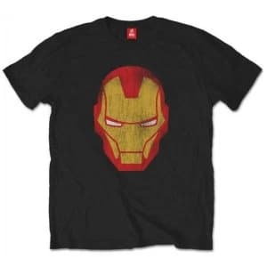 Avengers Iron Man Distressed Mens Large T-Shirt - Black