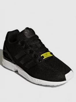 adidas Originals ZX Flux Junior Trainers - Black/White, Size 1