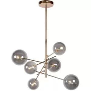 Lucide Alara Modern Pendant light - Ø72cm - LED - G4 - 6x1,5W 2700K - Gold