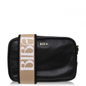 Biba Logo Strap Cross Body Bag - Black