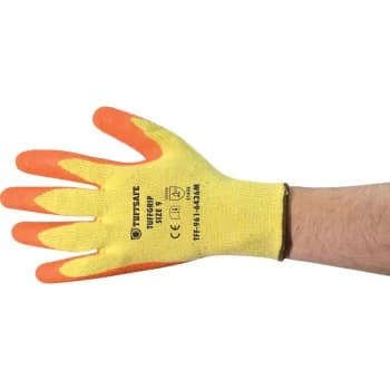 TuffGrip Palm-side Coated Yellow/Orange Gloves - Size 9