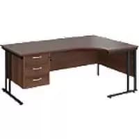 Dams International Right Hand Ergonomic Desk MC18ERP3KW 1,800 x 1,200 x 725 x 800 - 990 mm