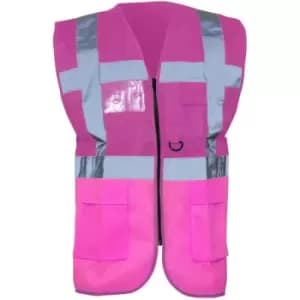 Yoko Hi-Vis Premium Executive/Manager Waistcoat / Jacket (XL) (Pink) - Pink