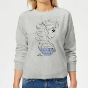 Disney Frozen Elsa Sketch Strong Womens Sweatshirt - Grey - 4XL