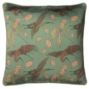 Paoletti Harper Square Cushion Cover (One Size) (Bay Green)