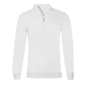 SOLS Mens Stan Contrast Zip Neck Sweatshirt (2XL) (White)