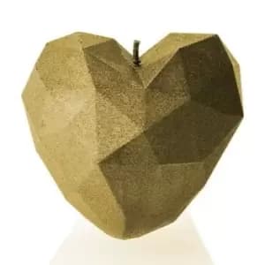 Heart Low Poly Candle – Classic Gold