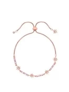 Jon Richard Jon Richard Rose Gold Plated Fine Star Baguette Toggle Bracelet
