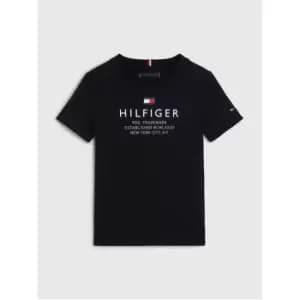 Tommy Hilfiger Boy'S Short Sleeve Tommy Hilfiger Logo Tee - Blue