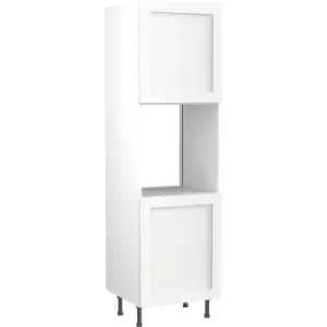 Kitchen Kit Flatpack Shaker Kitchen Cabinet Tall Single Oven Unit Ultra Matt 600mm in White MFC