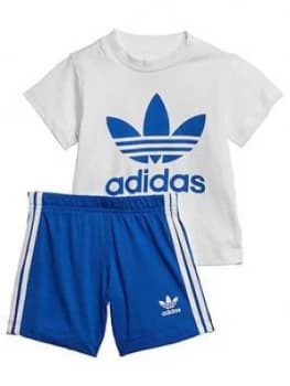 Adidas Originals Infants Short T-Shirt Set - White/Blue