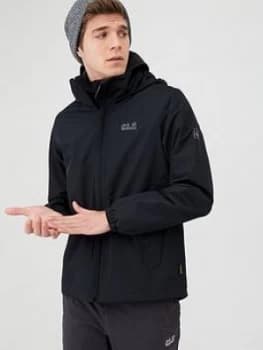 Jack Wolfskin Stormy Point Jacket, Black Size M Men