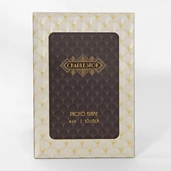 4" x 6" - Charleston Glass Photo Frame with Gold Fan Design