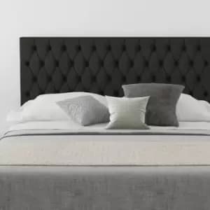 Monroe Upholstered Headboard, Saxon Twill, Charcoal - Headboard 60cm Size Single (90x190)