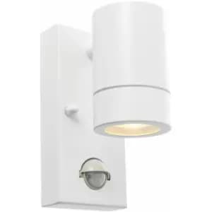 Loops - Outdoor IP44 Wall Downlight with pir Sensor - 7W GU10 LED - Gloss White