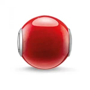 Ladies Thomas Sabo Sterling Silver Karma Beads Red bamboo coral Bead