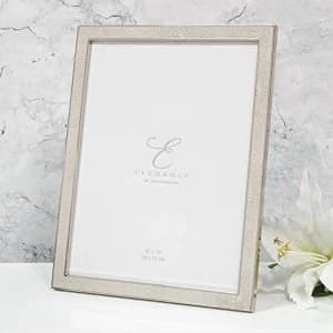 8" x 10" - Elegance Nickel Plated Cream Faux Shagreen Frame