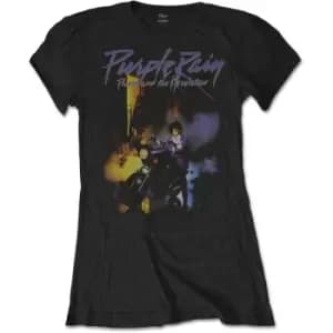 Prince - Purple Rain Ladies X-Small T-Shirt - Black