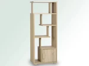 Seconique Cambourne Light Sonoma Oak 1 Door Display Cabinet Flat Packed