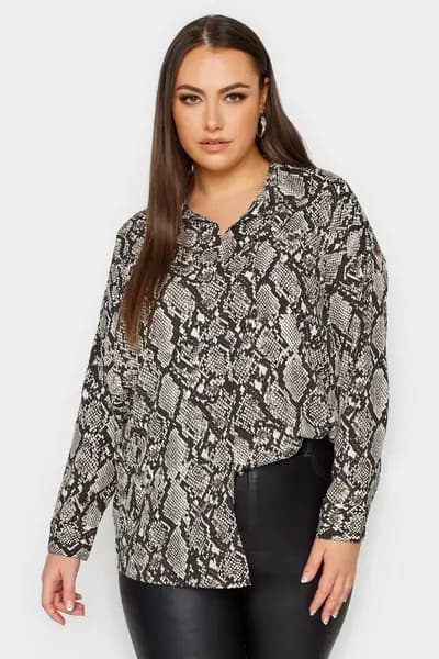 Yours Printed Shirt Stone