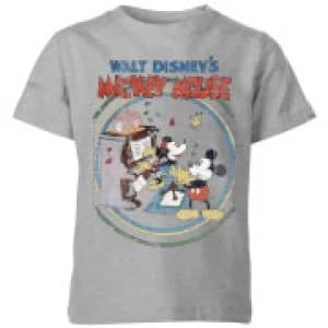 Disney Retro Poster Piano Kids T-Shirt - Grey - 11-12 Years