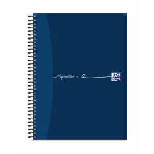 Oxford My Notes A4 Notebook Wirebound 320 Pages 90gm2 Punched 4 Holes Perforated Ruled Margin Card Cover Blue Pack 3