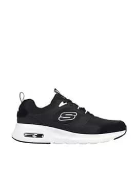 Skechers Skech-Air Court Suede Overlay Lace-Up Trainer, Black/White, Size 11, Men