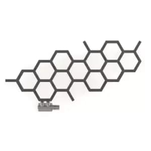 Terma Hex Matt Grey Horizontal Designer Radiator, (W)1126mm X (H)502mm