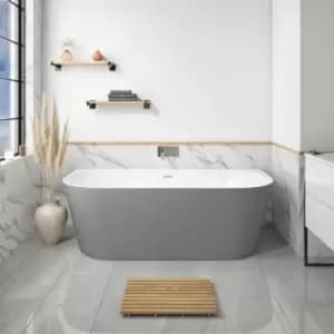 Grey Freestanding Double Ended Back to Wall Bath 1500 x 750mm - Gable