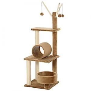 PawHut Cat Tree Brown 400 mm x 400 mm x 1210 mm