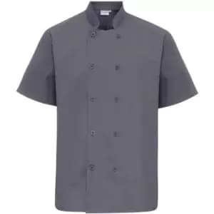 Premier Unisex Short Sleeved Chefs Jacket / Workwear (Pack of 2) (3XL) (Steel Grey) - Steel Grey