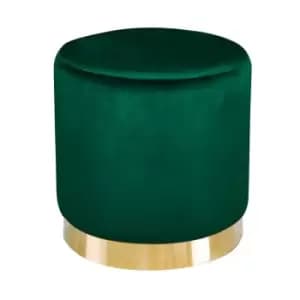 LPD Lara Pouffe Forest Green Velvet