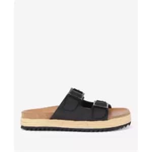 Barbour Pamela Diamond Quilted Sandals - Black