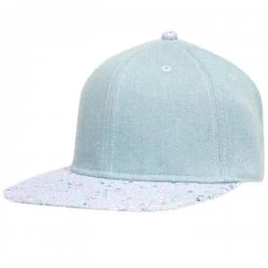 Crafted Bling Flat Peak Cap Junior Girls - Denim Seq