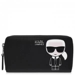 Karl Lagerfeld Ikonic Zip Around Purse - A999 Black