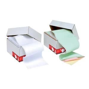 5 Star Listing Paper 3-Part Carbonless Perforated 56/53/57gsm 11" x 241mm Plain White 700 Sheets