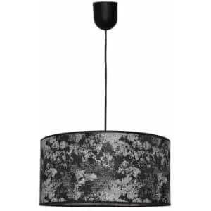 Helam Abba Cylindrical Pendant Ceiling Light Black, Silver 40cm