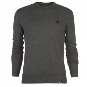 Pretty Green Hinchcliffe Crew Neck Jumper - Dk Grey Marl