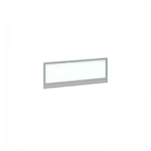 Straight glazed desktop screen 1000mm x 380mm - polar white with