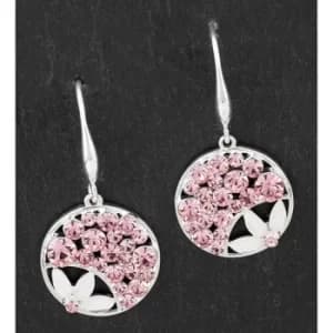 Boho Chic Silver Plated Floral Round Earrings