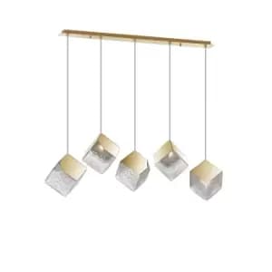 Priscila Bar Pendant Ceiling Light 5 Light Golden, Textured G9