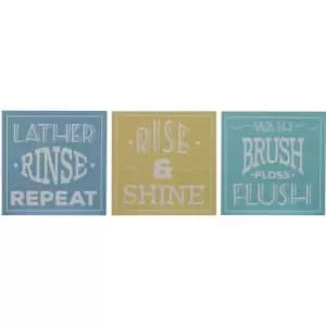 Premier Housewares - Bathroom Wall Plaques - Set of 3