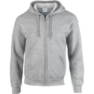 Gildan Heavy Blend Unisex Adult Full Zip Hooded Sweatshirt Top (3XL) (Sport Grey)
