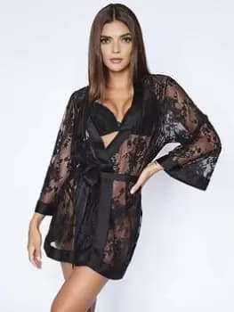 Ann Summers Nightwear & Loungewear The Dark Hours Robe - Black Size M Women