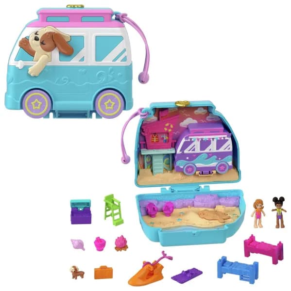Polly Pocket Seaside Puppy Ride Compact Playset