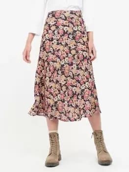 Barbour Coraline Floral Midi Skirt - Navy, Size 10, Women