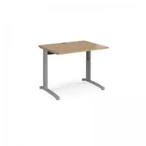 TR10 height settable straight desk 1000mm x 800mm - silver frame and