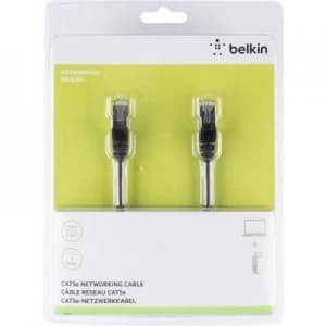 Belkin RJ45 Network cable, patch cable CAT 5e S/FTP 10.00 m Black incl. detent